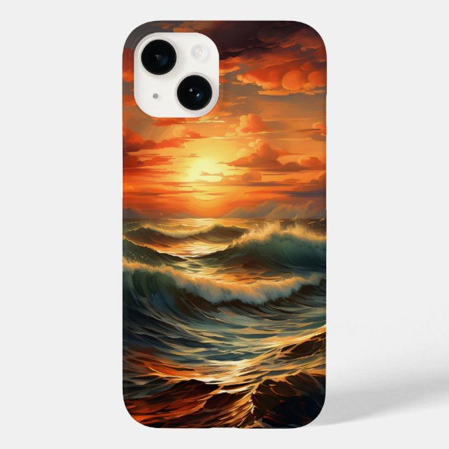 Coques Case-Mate iPhone Plage panoramique Coucher de soleil Golden Nature (Verso)