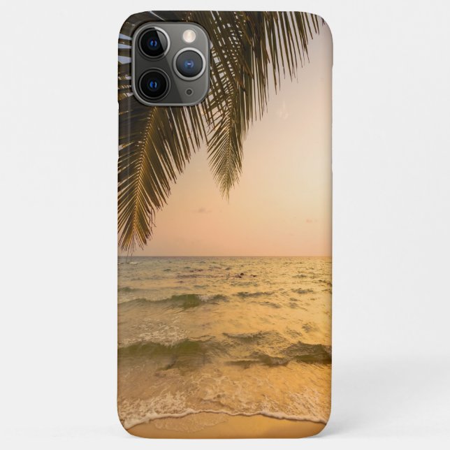 Coques Case-Mate iPhone Plage tropicale adorable, coucher de soleil avec v (Dos)