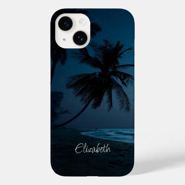 Coques Case-Mate iPhone Plage tropicale adorable, palmiers (Verso)