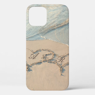 Case-Mate iPhone Case Plage tropicale, Coeurs de sable Monogramme