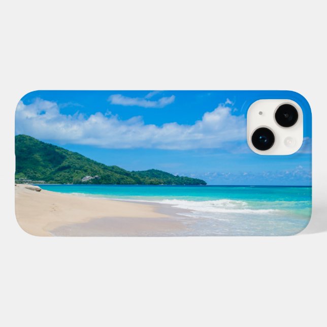 Coques Case-Mate iPhone Plage tropicale, Eau Turquoise, Ciel Bleu (Verso (horizontal))
