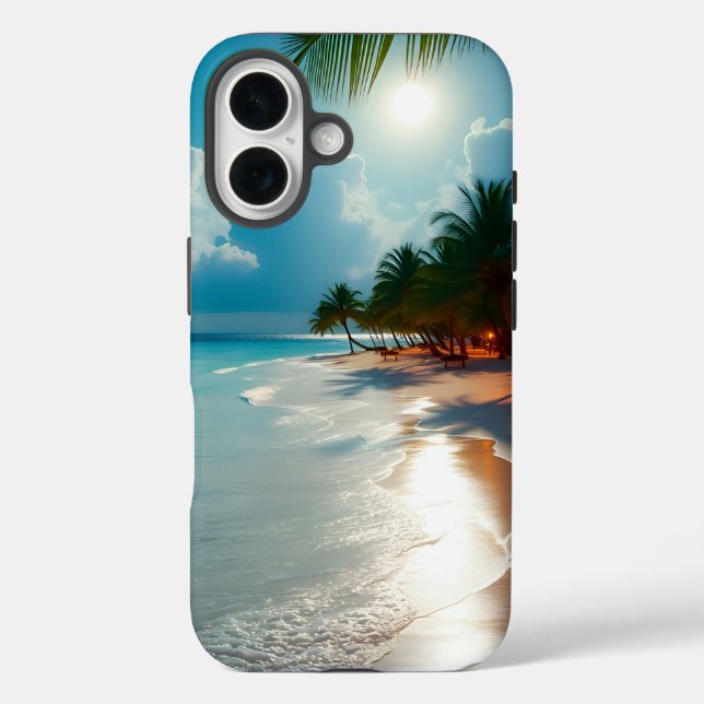 Coques Case-Mate iPhone Plage tropicale ensoleillée Palmiers (Verso)