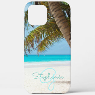 Case-Mate iPhone Case Plage tropicale Turquoise Monogram Palm Tree