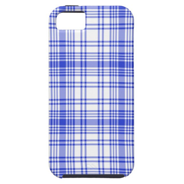 Coques Case-Mate iPhone Plaid blanc bleu 2 (Dos)