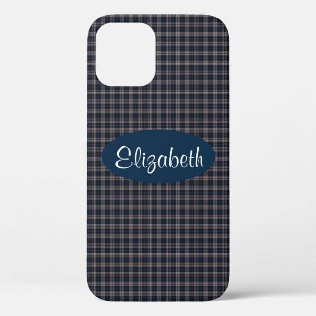 Coques Case-Mate iPhone Plaid bleu et beige (Verso)