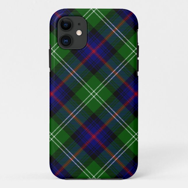 Coques Case-Mate iPhone plaid bleu vert de tartan du sud (Dos)