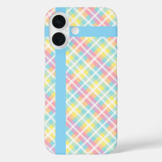 Coque Pour iPhone 16 Plaid couleur pastel
