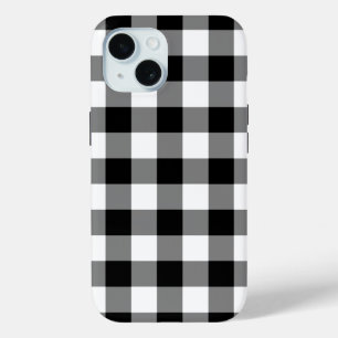 Coque Case-Mate iPhone Plaid de buffle noir et blanc