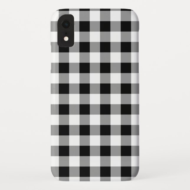 Coques Case-Mate iPhone Plaid de buffle noir et blanc (Dos)