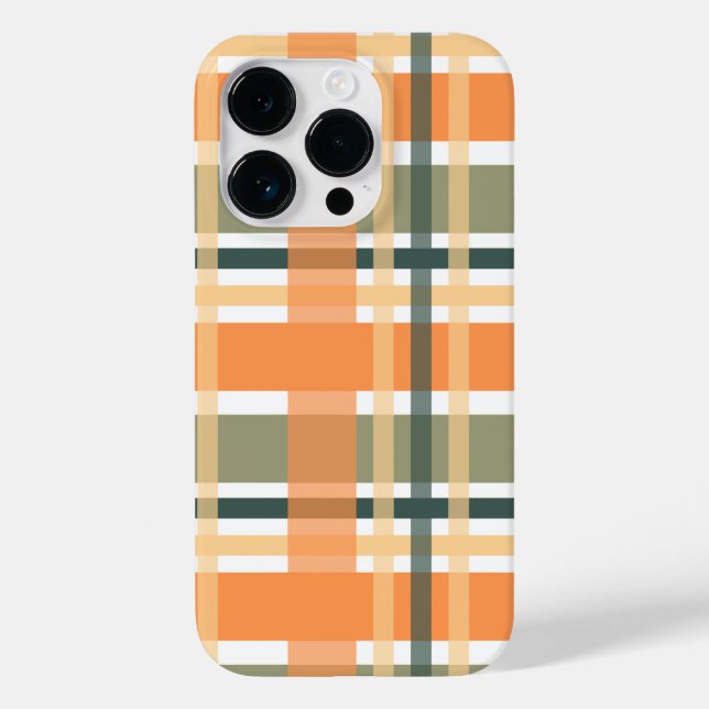 Coques Case-Mate iPhone plaid de clan écossais orange vert à carreaux  (Verso)