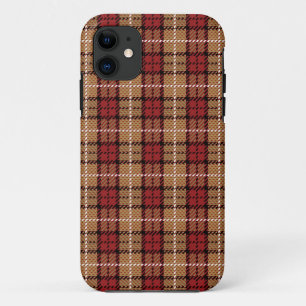 Coque Case-Mate iPhone Plaid de pixel en rouge et or