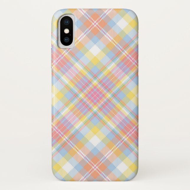 Coques Case-Mate iPhone Plaid en pastel de rayure (Dos)