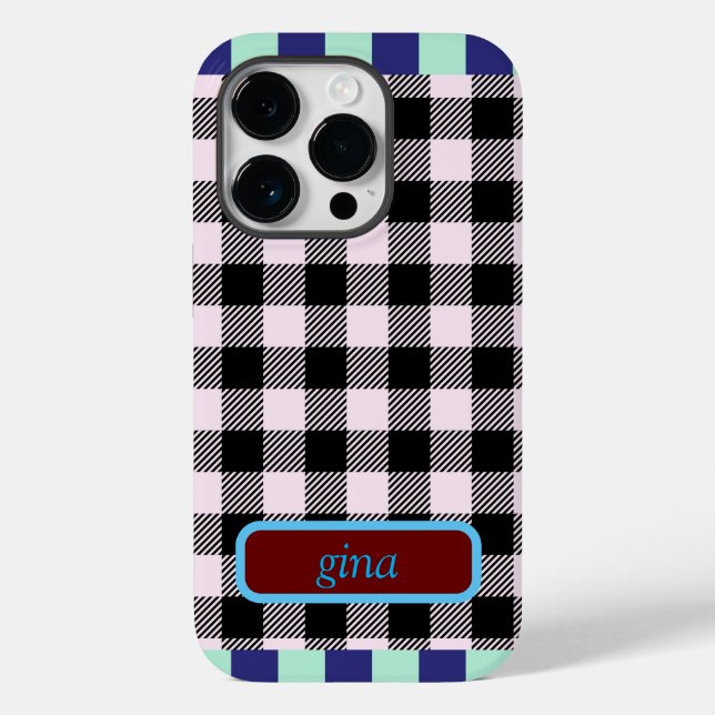 Coques Case-Mate iPhone Plaid En vichy personnalisé (Verso)