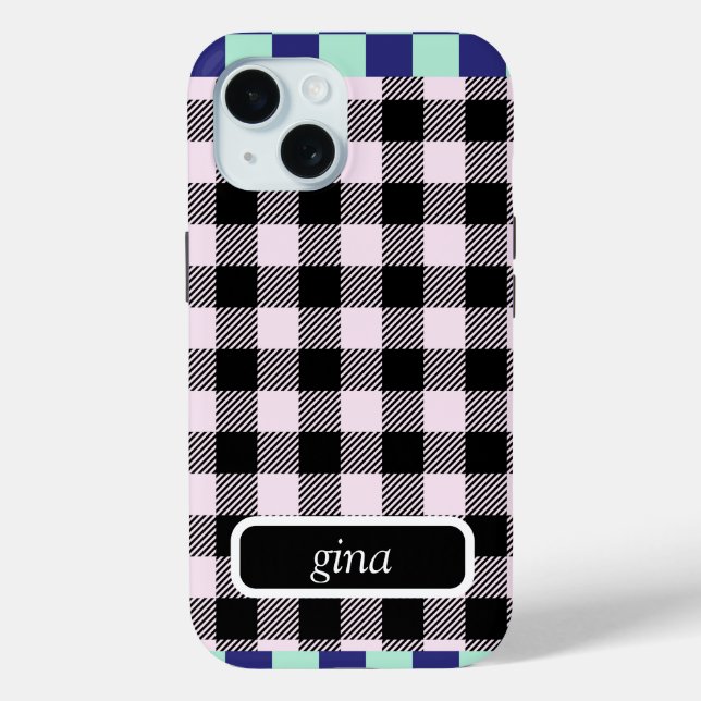 Coques Case-Mate iPhone Plaid En vichy personnalisé (Verso)