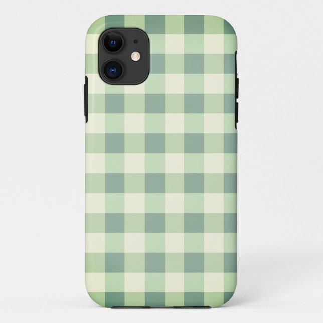 Coques Case-Mate iPhone Plaid En vichy vert et blanc jolie (Dos)