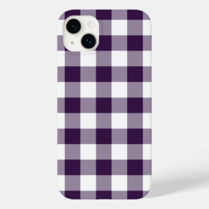 Coque Pour iPhone 14 Plus Plaid En vichy violet blanc
