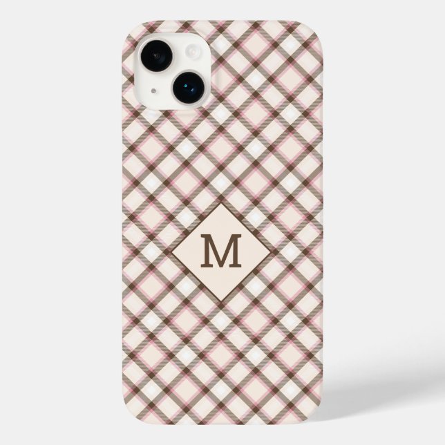 Coques Case-Mate iPhone Plaid Monogramme personnalisé / Motif Tartan (Verso)