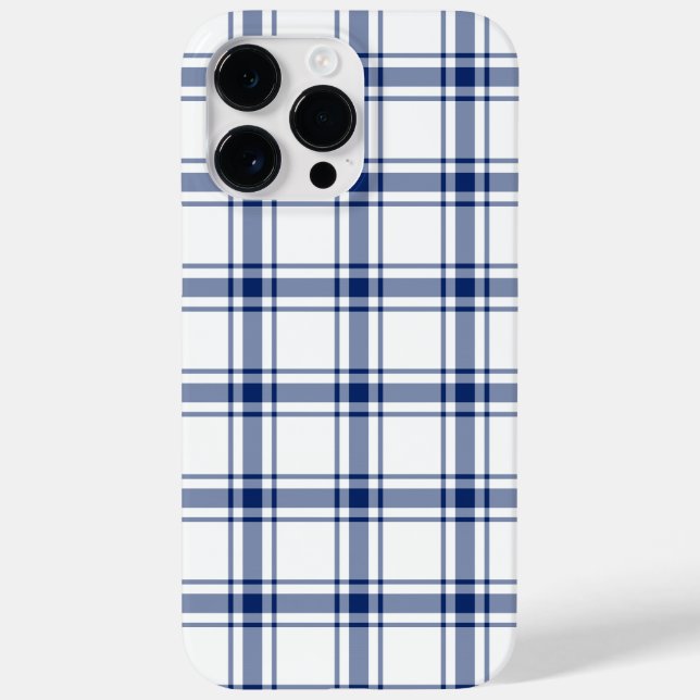 Coques Case-Mate iPhone Plaid Nautique Bleu et Blanc (Verso)