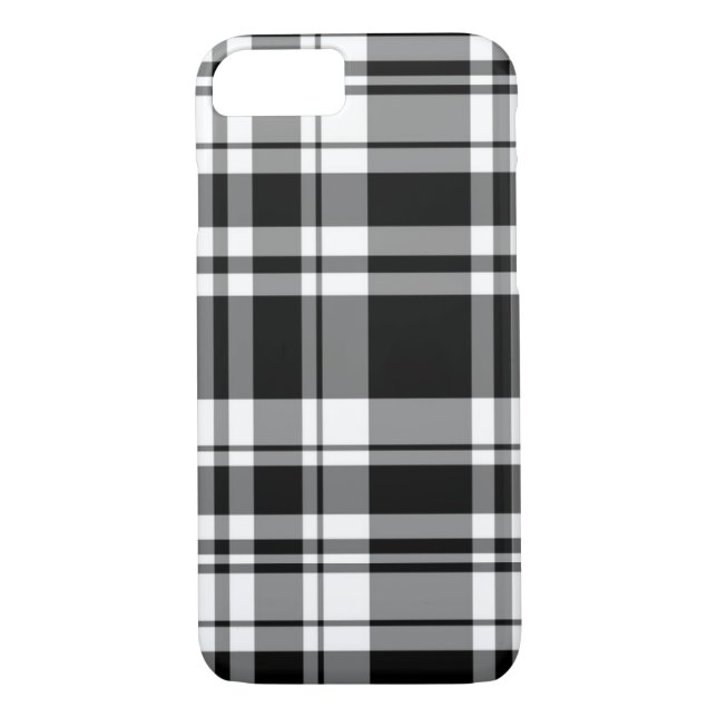 Coques Case-Mate iPhone plaid noir blanc tartan classique (Dos)