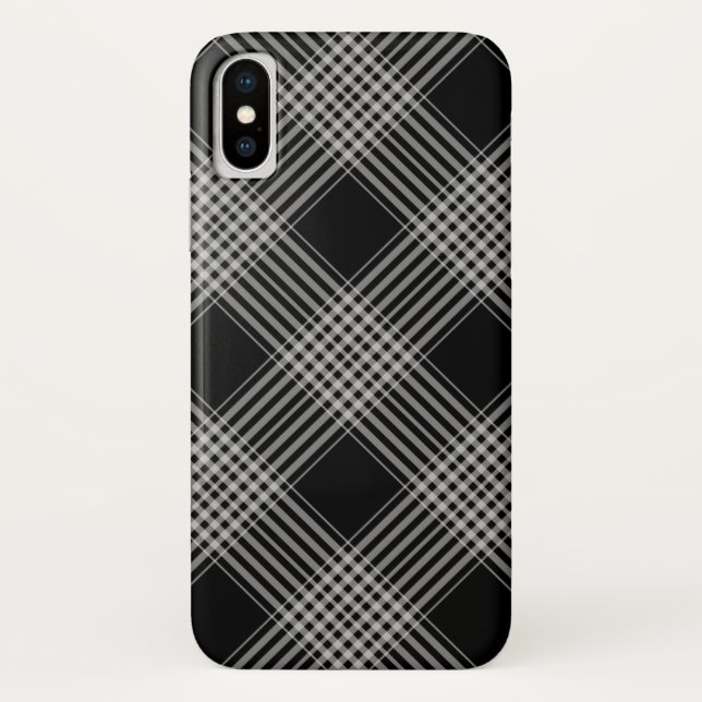 Coques Case-Mate iPhone Plaid noir et blanc (Dos)