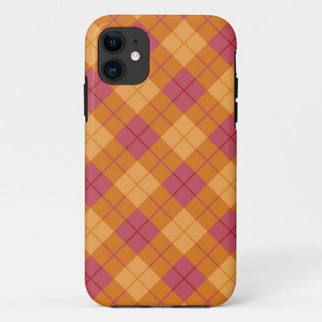Coques Case-Mate iPhone Plaid polarisé dans l'orange et le rose (Dos)
