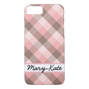 Case-Mate iPhone Case Plaid rose et Brown