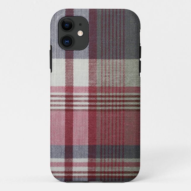 Coques Case-Mate iPhone Plaid rouge et blanc (Dos)