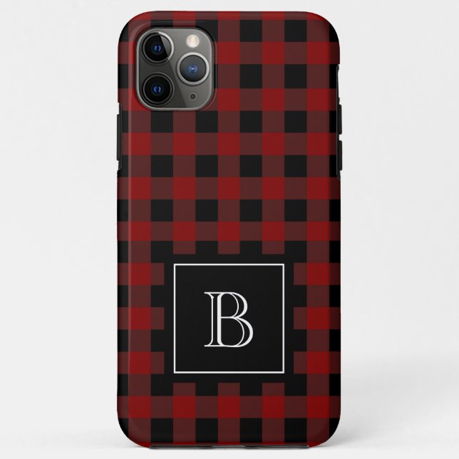 Coques Case-Mate iPhone Plaid Rustique Bûcheron Buffalo Monogramme Personn (Dos)