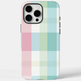 Coque iPhone 16 Pro Max Plaid Series, Pink Green Plaid