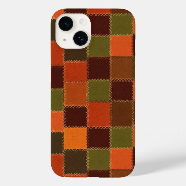 Coques Case-Mate iPhone Plaid-style faux patchwork (Verso)