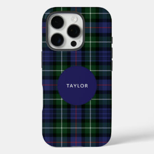 Coque iPhone 16 Pro Plaid Tartan Clan MacKenzie Personnalisé