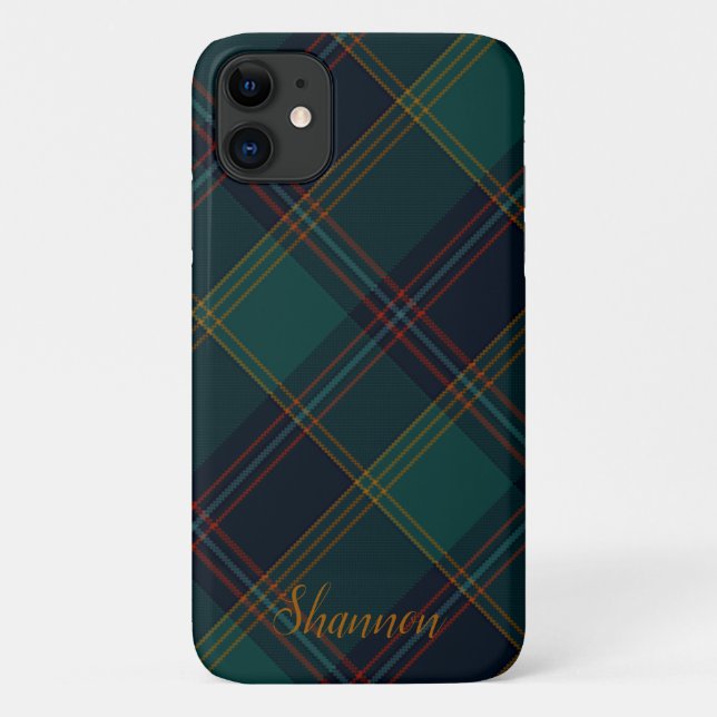 Coques Case-Mate iPhone Plaid vert, bleu et aqua personnalisable (Dos)
