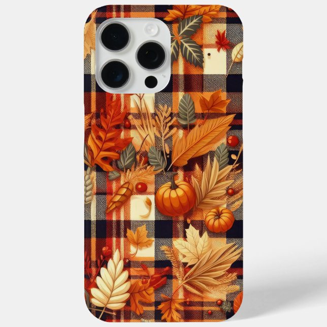 Coques Case-Mate iPhone Plaids d'automne citrouille Maple Feuille (Verso)