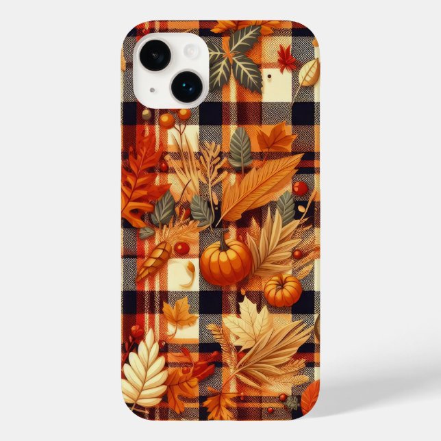 Coques Case-Mate iPhone Plaids d'automne citrouille Maple Feuille (Verso)