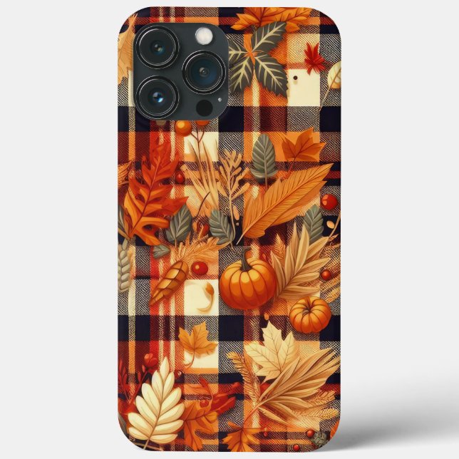 Coques Case-Mate iPhone Plaids d'automne citrouille Maple Feuille (Verso)