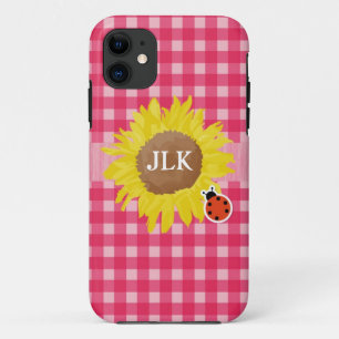 Coque Case-Mate iPhone Plaids roses de style campagnard, tournesol, cocci