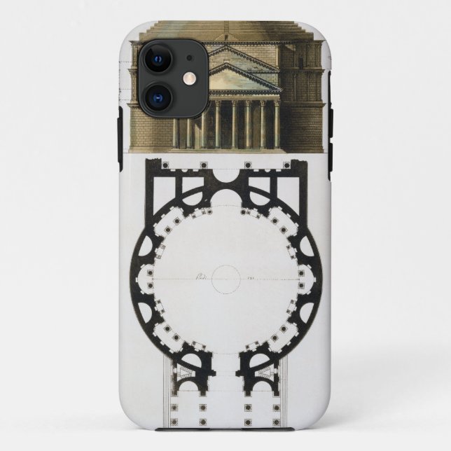 Coques Case-Mate iPhone Plan au sol et façade du Panthéon, Rome, de (Dos)