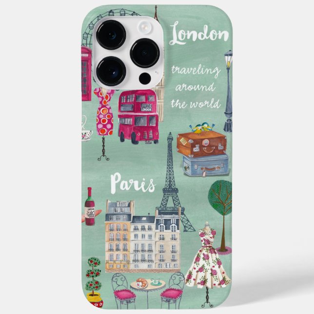Coques Case-Mate iPhone Plan des voyages Londres Paris (Verso)