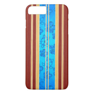 Coque iPhone 7 Plus Planche de surf en bois de Faux de Honu Hawiian