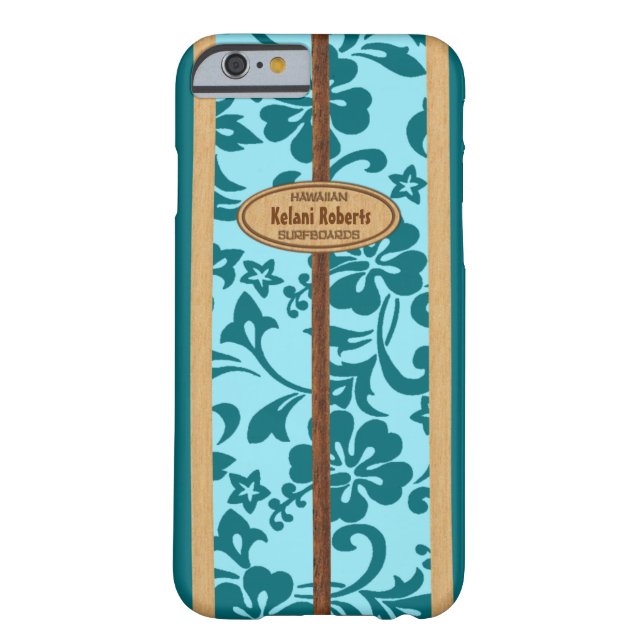 Coques Case-Mate iPhone Planche de surf en bois de monogramme de Faux (Dos)