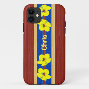 Etui iPhone Case-Mate Planche de surf jaune en bois de faux de ketmie