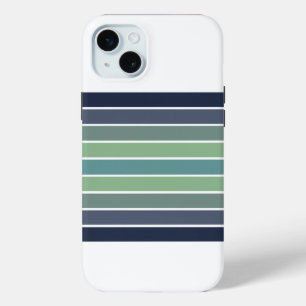 Coque Case-Mate iPhone Planche de surf rayée bleu et vert rétro 