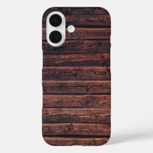 Coque Pour iPhone 16 Planches de bois avec détails du grain, photo rapp