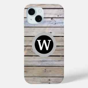 Coque Case-Mate iPhone Planches de bois clair Monogramme