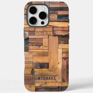Coque iPhone 16 Pro Max Planches de bois rustiques en bois personnalisées