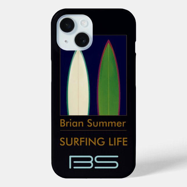 Coques Case-Mate iPhone planches de surf personnalisées sur le thème du su (Verso)