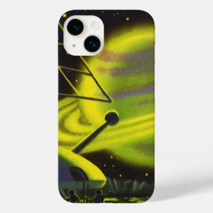 Coque Case-Mate iPhone Planète verte néon vintage Science Fiction avec an