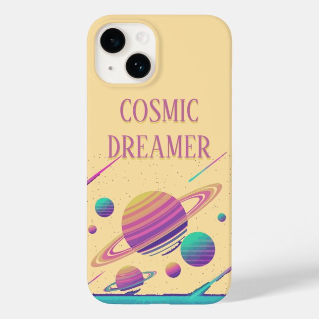 Coques Case-Mate iPhone Planètes Rétro Vaporwave Synthwave (Verso)