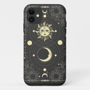 Case-Mate iPhone Case Planètes vintages de lune de soleil rétro nuages c