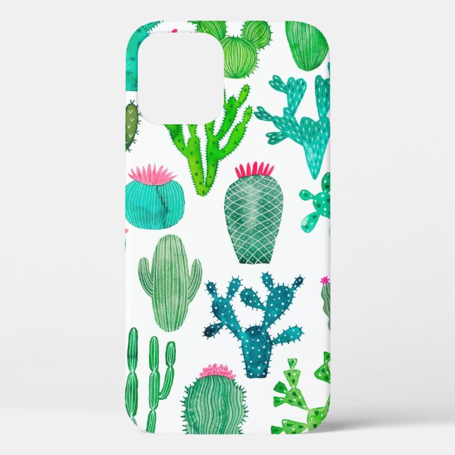 Coques Case-Mate iPhone Plante de cactus aquarelle, fleur cactus illustra (Verso)